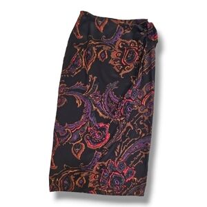 Finity Naturals Black Printed Wrap Midi Skirt - Size 4